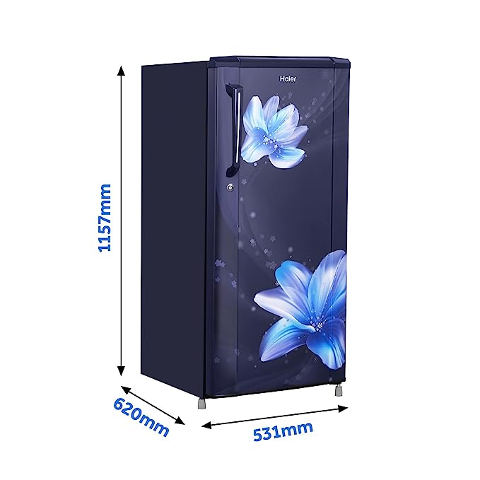 Haier 190 L 2Star Direct-Cool Single Door Refrigerator (HED-19TMF, Marine Serenity), blue Haier 190 L 2Star Direct-Cool Single Door Refrigerator (HED-19TMF, Marine Serenity), blue